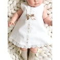 thumbnail image 4 of HWJAD Newborn Baby Girl Sleeveless Embroidery Baptism Dresses Wedding First Birthday Christening Dresses Summer Outfit, 4 of 9