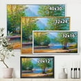 thumbnail image 4 of Designart 'Green Trees By The Bridge Over River' Traditional Framed Canvas Wall Art Print, 4 of 5