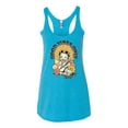 thumbnail image 2 of Wild Bobby Betty Boop Good Vibes Only Betty Boop Tri-Blend Racerback Tank Top, Vintage Turquoise, Large, 2 of 5