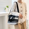thumbnail image 4 of Fashionable and simple striped canvas bag ladies shoulder bag large capacity messenger bag, 4 of 6