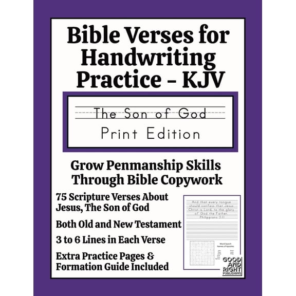 Bible Verses for Handwriting Practice - KJV: The Son of God Print Edition, (Paperback)