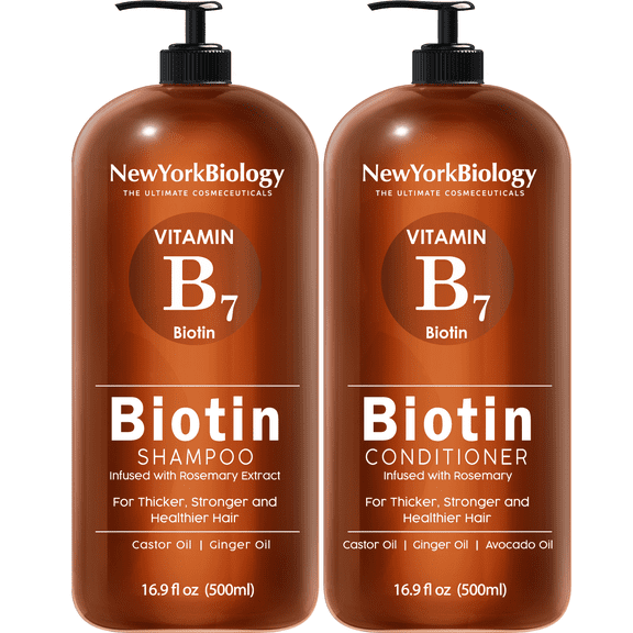 New York Biology Biotin Shampoo & Conditioner Set, 16.9 oz