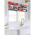 thumbnail image 3 of Valances for Windows Color Block Triangle Rod Pocket Cafe Window Treatments Valance Curtains for Kitchen Bathroom Laundry Basement Windows 54"x18", 3 of 9