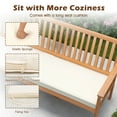 thumbnail image 6 of Costway Outdoor 3-Seat Wood Bench 64 Inches Extra Long Acacia Chair with Seat Cushion, 6 of 10