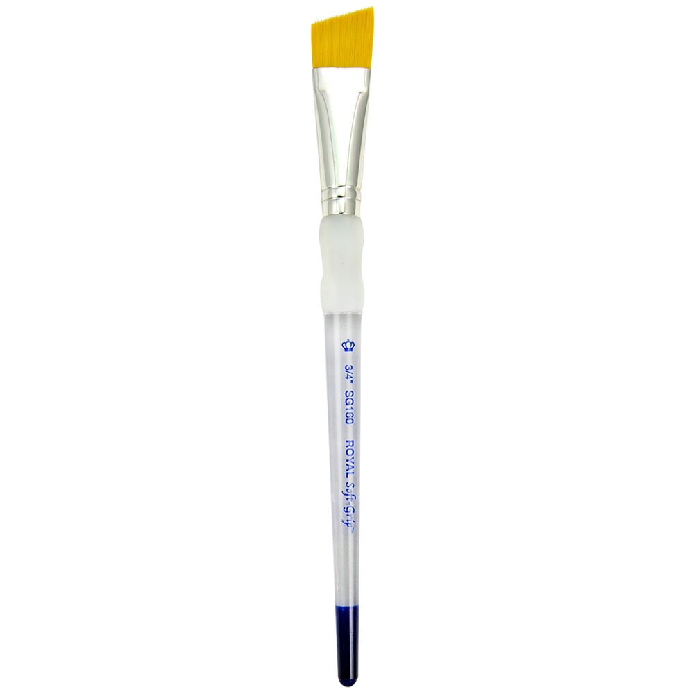 ROYAL BRUSH SG160 Soft Grip Gold Taklon Angular 0.75"