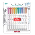 thumbnail image 1 of Marcador de puntos Zebra Pen Mildliner de doble punta, tinta a base de agua, paquete de 10, 1 of 7