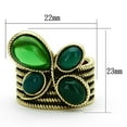 thumbnail image 2 of Womens Gold Ring 316L Stainless Steel Anillo Color Oro Para Mujer Ninas Acero Inoxidable with Synthetic Glass in Emerald Lily, 2 of 4