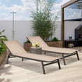 thumbnail image 1 of Patiojoy Chaise Longue de Patio 2 Pcs avec Dossier Réglable à 6 Positions et Tissu Respirant Brun, 1 of 8