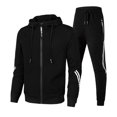 thumbnail image 2 of Conjunto de 2 piezas de chándal informal con cremallera y sudadera con capucha y pantalones de chándal para hombre 2024, chaquetas para correr al aire libre para hombre, ropa deportiva, pantalones par, 2 of 3