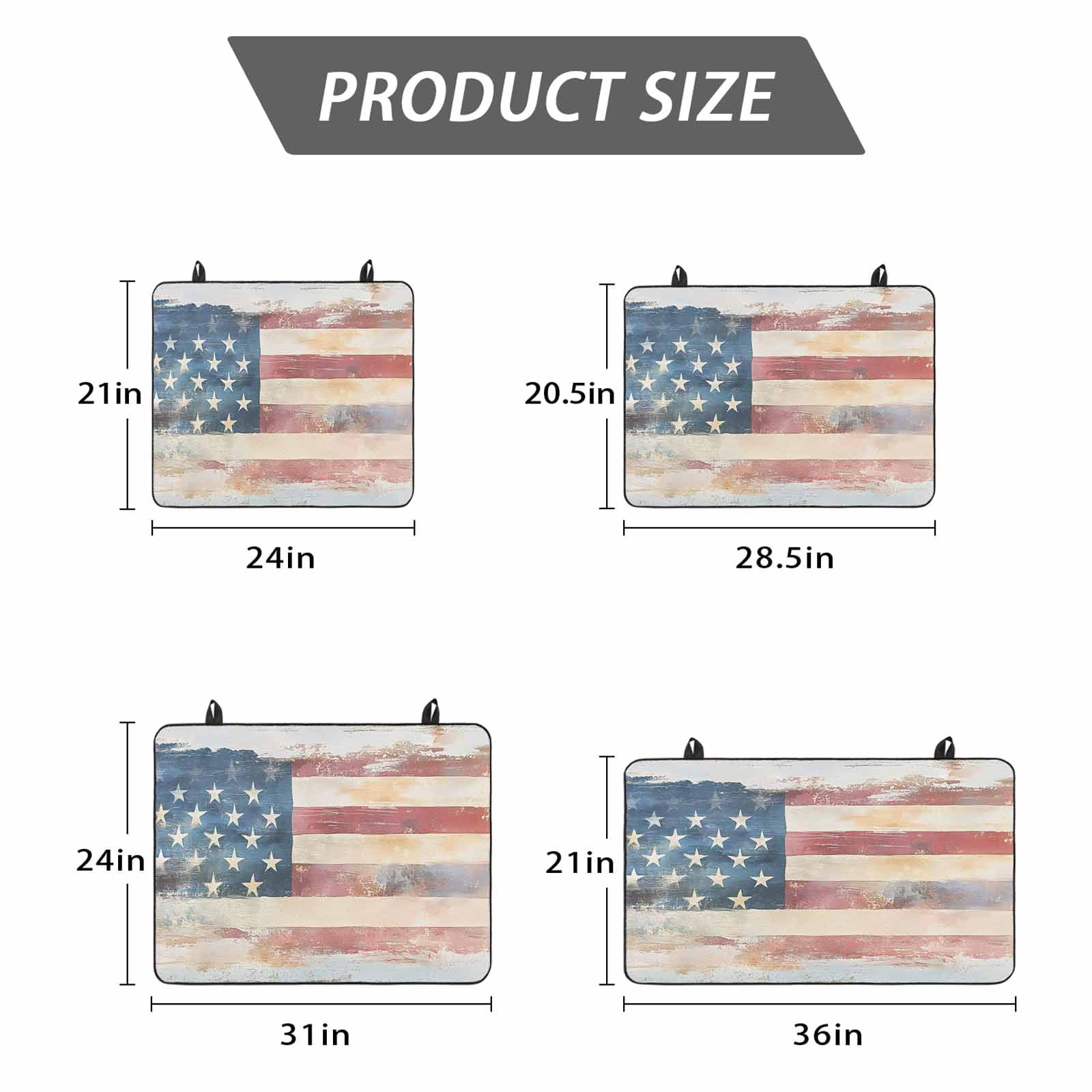 American Flag Stove Top Cover for Electric Stove, Heat-proof & Non Slip Glass Top Stove Cover Protector, Rustic Star Stripes USA Flag Retro Kitchen Flat Cooktop Rubber Mat 24x21 Inches