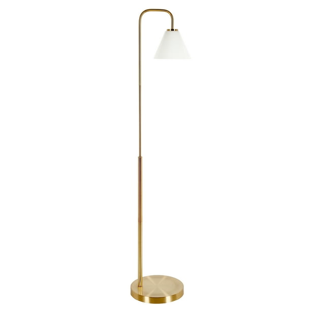 Modern Metal Arc Floor Lamp With White Milk Glass Shade Com Modern Metal Arc Floor Lamp With White, Arc Floor Lamp Glass Shade