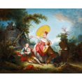 thumbnail image 2 of Anonymous 18x15 Black Ornate Wood Framed Double Matted Museum Art Print Titled - The Musical Contest, 2 of 5
