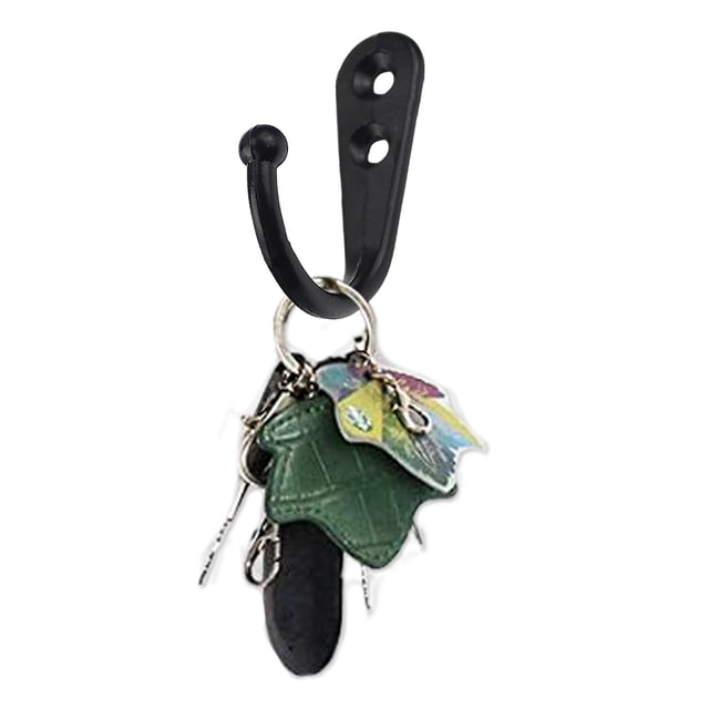 6pcs Black Wall Hooks With Screwsand Anchor For Key, Towel, Hat (U Shape)