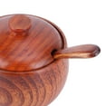 thumbnail image 5 of Vintage Wooden Salt Box with Lid & Spoon, Retro Kitchen Spice Storage Container, 5 of 8