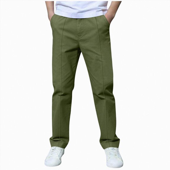 Hessimy Boys Pants Elastic Waist Straight Leg Uniform Pants Casual Trousers with Pockets 6-12 Months 12-24 Months 2T 3T 4T 5T 6T 7T 8T 9T Children(Green,7-8 Years)