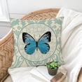 thumbnail image 5 of Farmhouse Pillow Covers 18x18 Set of 4 Spring Summer Throw Pillow Covers Linen Flower Butterfly Bird Decorative Pillowcases for Sofa Couch Living Room Outdoor, 5 of 12
