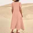 thumbnail image 5 of Atogsazn Women's Loose and Cozy Sleep Dress Full Length Long Sleeve Nightgown Solid Color Dress with Pockets Pink XXL, 5 of 6
