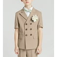 thumbnail image 2 of Boys 2-Piece Double Breasted Suit Set: Blazer & Shorts for Wedding Prom Slim Fit Peak Lapel Lightweight, 2 of 6