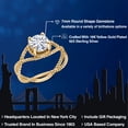thumbnail image 2 of Gem Stone King 18K Yellow Gold Plated Silver Ring Round Moissanite 1.20cttw, 2 of 6