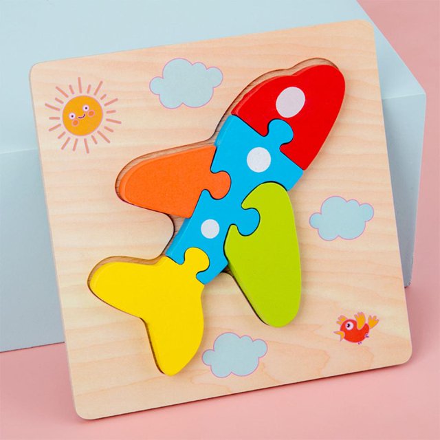 Tablero De Rompecabezas Para Niños, Juguetes Educativos De Madera Con Revestimiento Impermeable, Juguete De Rompecabezas De Madera 3D Para Bebés De 2 A 5 Años Eigraketly FN007033-10