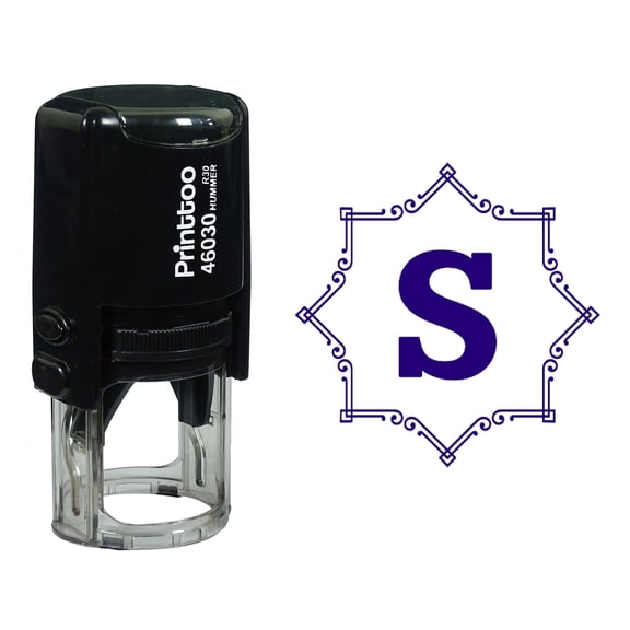 Printtoo Octagon Celtic Swirl Frame Alphabet S Monogram Self Inking Rubber Stamp Office Stationary