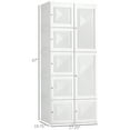 thumbnail image 7 of HOMCOM Portable Wardrobe Closet, Folding Bedroom Armoire, Clothes Storage Organizer with Cube Compartments, Hanging Rod, Magnet Doors, White, 7 of 7