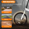 thumbnail image 5 of Folding Bike, Folding Bicycle, 20 Inch T-Bar Folding Bike White, Aluminum Frame, Low Step Design, PU Foam Saddle, Supports 176 lbs, Portable and Compact for Commuting, Travel, 5 of 16