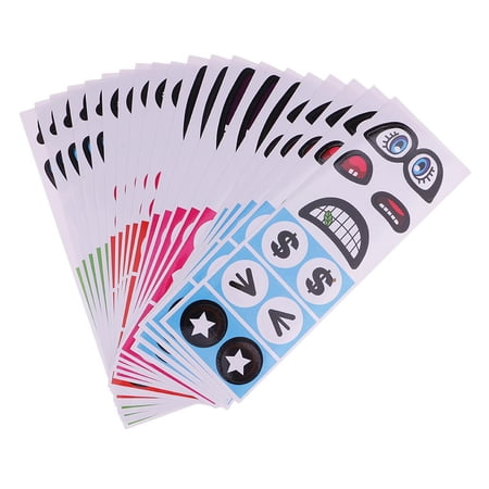 EHJRE 20 Pcs Color Adhesive Cartoon Expression Stickers Self Adhesive Sticky Label