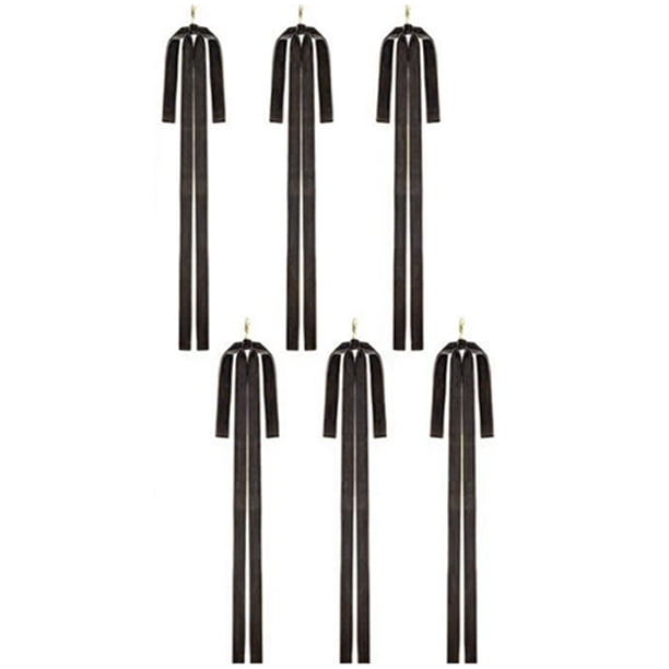 Injueey 6 coronas de terciopelo de estilo rústico, con lazo, ideales para decorar el árbol de Navidad. Dimensiones: 2,5 cm/40 x 60 cm. Kits de decoración para fiestas café negro