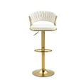 thumbnail image 3 of Lumibee Set of 2 Modern Velvet Adjustable Bar Stools with Backs Set of 2 - Ivory, 3 of 5