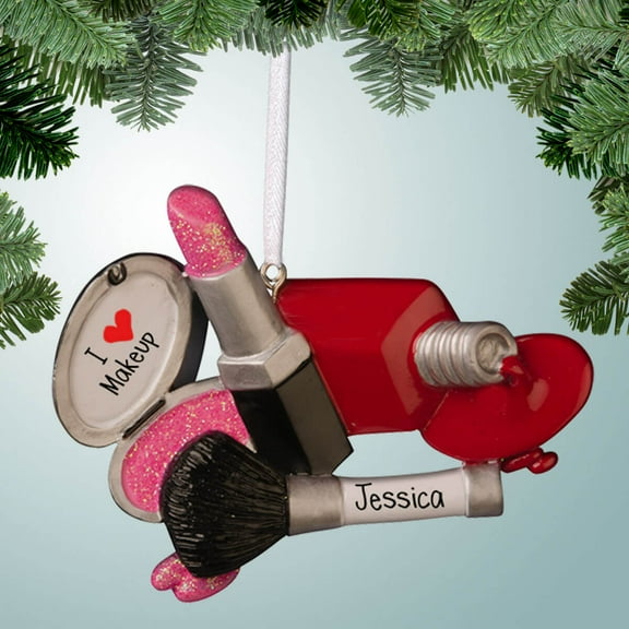 Personalized Make-up Kit with Nail Polish Christmas Ornament - Spa - Day of Beauty - Salon - Girls Day Out