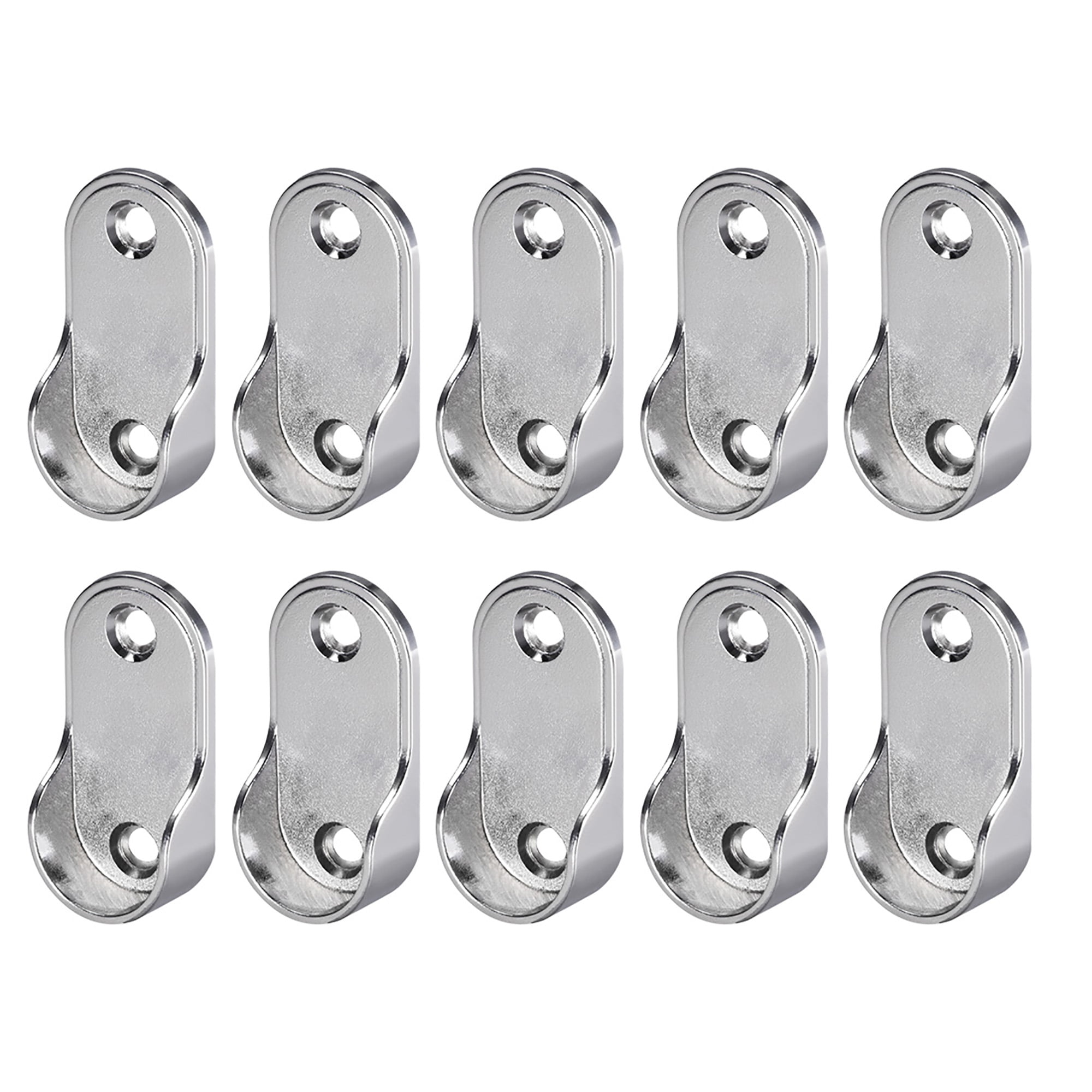 Zinc Alloy Oval Closet Wardrobe Rod End Supports, Fit Rod Dia 25mm