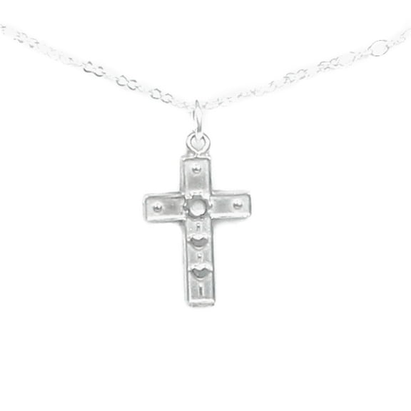 Pewter Wonderfully Made Cross Necklace - Gift Packaged with Psalm 139 Story Card - Handcrafted in USA (18" Chain Length)