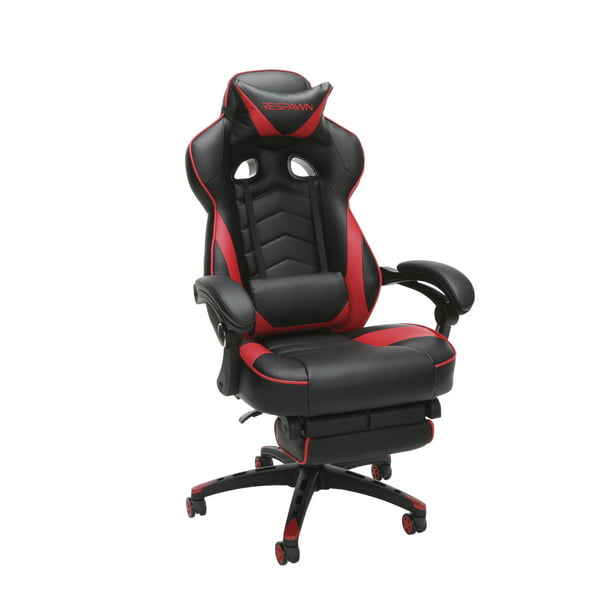 Respawn 110 Racing Style Gaming Chair Reclining Ergonomic Leather Chair With Footrest In Red Rsp 110 Red Walmart Com Walmart Com