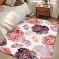 thumbnail image 4 of Red Ombre Spring Floral Area Rugs 4'x6', Washable Small Throw Rugs for Office Bathroom, Summer Botanical Flowers Indoor Outdoor Rug Non-Slip Low Pile Carpet Runner Reversible Floor Mats, 4 of 8