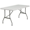 thumbnail image 2 of Flash Furniture 5-Foot Granite White Plastic Folding Table, 2 of 7