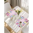 thumbnail image 5 of Easter Flowers Placemats Set of 8, Eggs Spring Floral Rustic Pink Checkered Placemats for Dining Table, Place Mats for Kitchen Tabletop, Waterproof Wipeable Dining Table Mats Set, 5 of 9