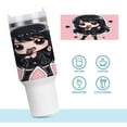 thumbnail image 6 of 40 oz Tumbler with Handle and Straw Lid Rock and Roll Girl Singing Insulated Vacuum Water Bottle Stainless Steel Travel Cup, 6 of 8