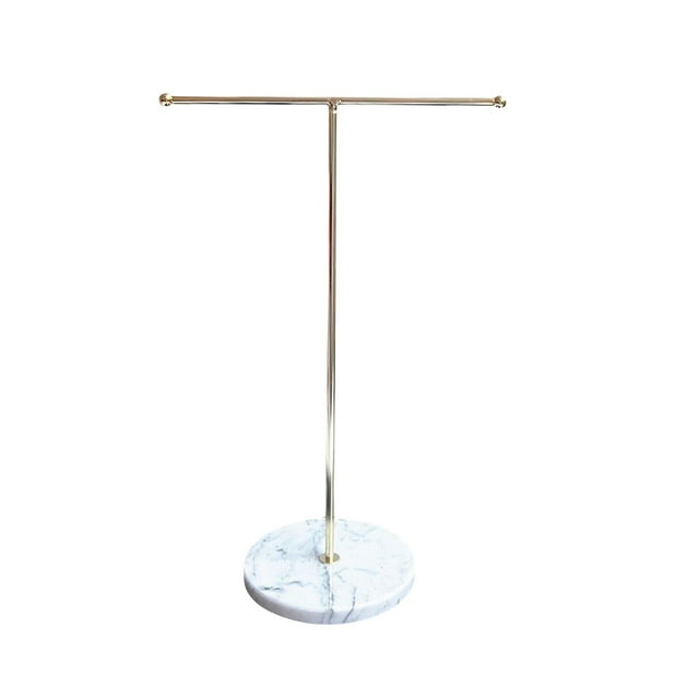 Organizador de joyas, barra en T de fondo redondo de mármol, soporte para , pulseras, accesorios de organización, decoración de mesa, Metal
