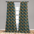 thumbnail image 4 of Ambesonne Geometric Curtains, Abstract Triangles Boho, Pair of 28"x84", Apple Green and Dark Seafoam, 4 of 4