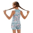 thumbnail image 2 of Xoenoiee Blue Cherry Blossom Print Girls Two Piece Tankini Swimsuit with High Waisted Swim Shorts Modest Coverage Bathing Suit for Travel Beach Vacation, 12-13 Years, 2 of 7