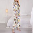 thumbnail image 3 of Sikiie Floral Puppy Women's Long-Sleeve Shirt and Full-Length Bottom Pajama Set (s-xxl)-Small, 3 of 7