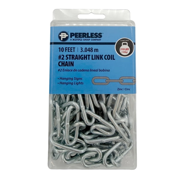 #2 Straight Coil Chain, 10', Peerless Chain Company, #4740435