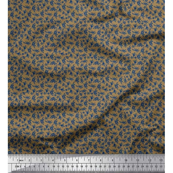 Soimoi Cotton Duck Fabric Leaves & Floral Shirting Print Fabric by The Yard 56 Inch Wide