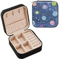 thumbnail image 2 of GZHJMY Cosmos Pattern Jewelry Box for Women Girls, PU Leather Travel Jewelry Organizer Portable Jewelry Storage Holder for Earrings Rings Necklaces Bracelets for Necklace Bracelet Earrings Rings, 2 of 7