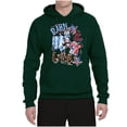 thumbnail image 2 of Wild Bobby Barn In The USA Red White and Blue Cows Pop Culture Unisex Hoodie Sweatshirt, Forest Green, Small, 2 of 6