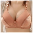 thumbnail image 3 of Aboser Comfortable Wireless Bras for Women Push Up Seamless Bras Full Coverage Gathered Bralettes Breathable Lace Everyday Bra Brasieres Para Mujer Khaki 38C, 3 of 9