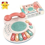 CladlePlanet 2-in-1 Musical Piano Telephone Drum Set Toy for 6m 