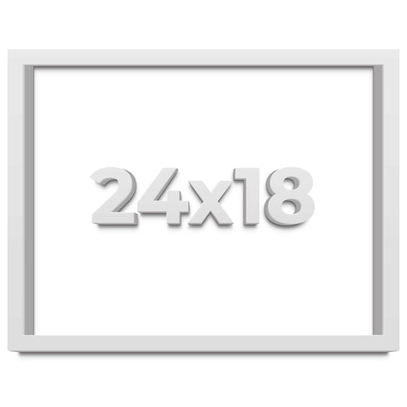 24x18 Shadow Box High Gloss White Display Frame | 1.625 Inches Deep | 1 Inch Moulding Width | Solid
