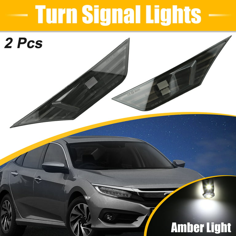 Unique Bargains Side Marker Light for Honda Civic 2016-2019 34300-TET-H01  34350-TET-H01 V134L-B3BGZ Amber Lights 2pcs